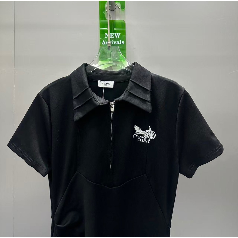 Celine Black Tight-Sleeved Waist-Piercing Dress - Picture 7 of 8